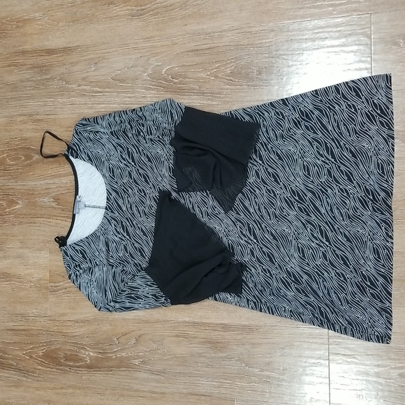 (S) Sears Classic Sheer Statement Sleeves Dots Patterned Evening Patterned - Picture 1 of 9